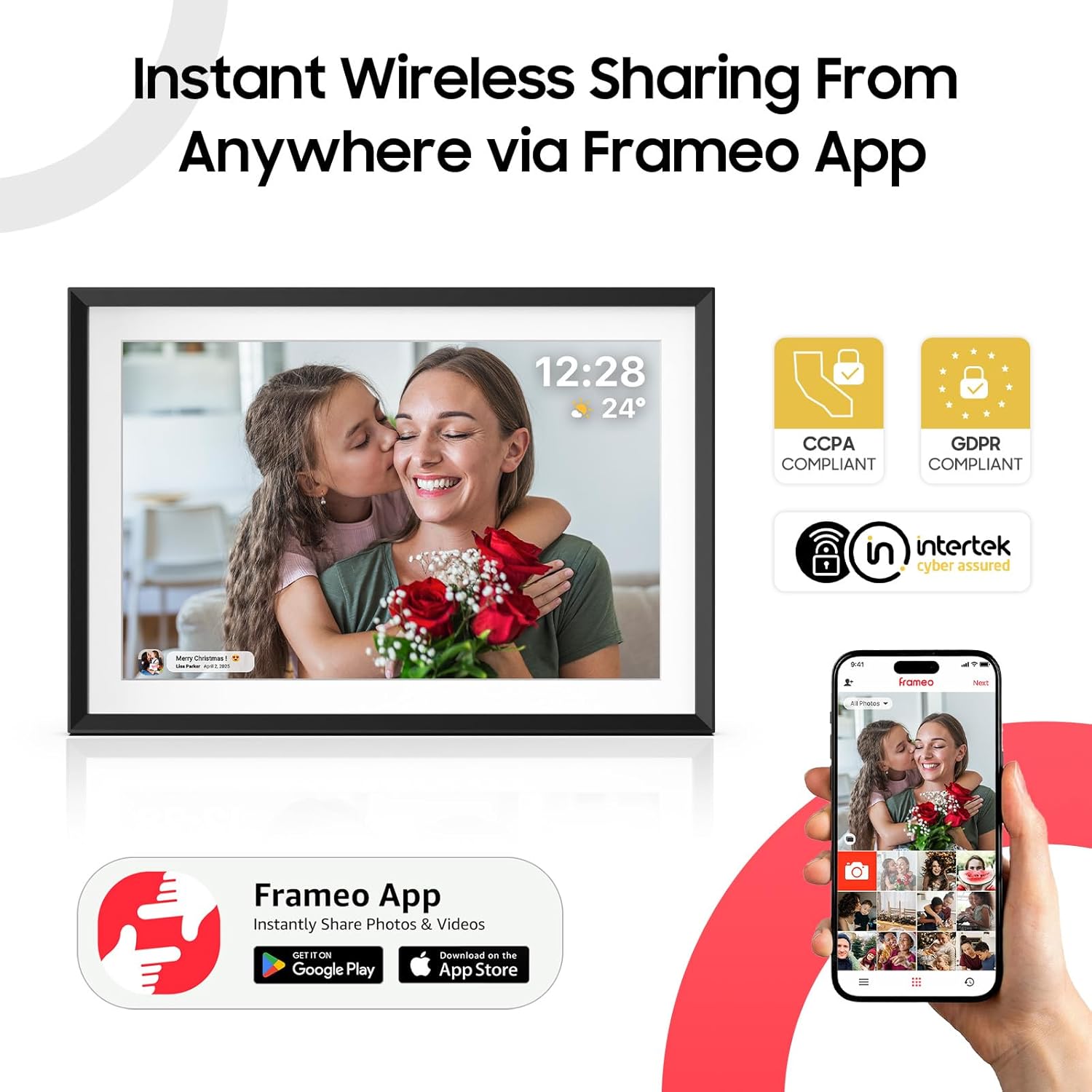 LightingPixel 10.1" Smart Digital Picture Frame – WiFi HD Display for Photos & Videos