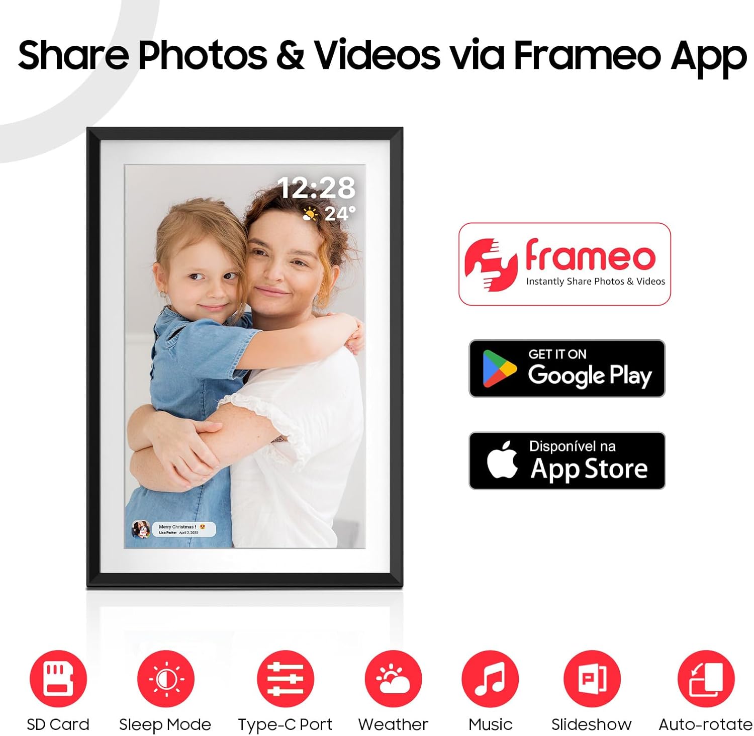 LightingPixel 10.1" Smart Digital Picture Frame – WiFi HD Display for Photos & Videos